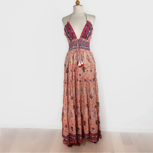 Raga Bohemian Halter Manisha Maxi Dress size Medium NWT - Picture 1 of 14